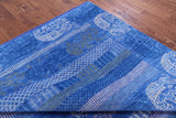 Blue Elephant Design Tribal Persian Gabbeh Hand Knotted Wool Rug - 8' 2" X 9' 11" - Golden Nile
