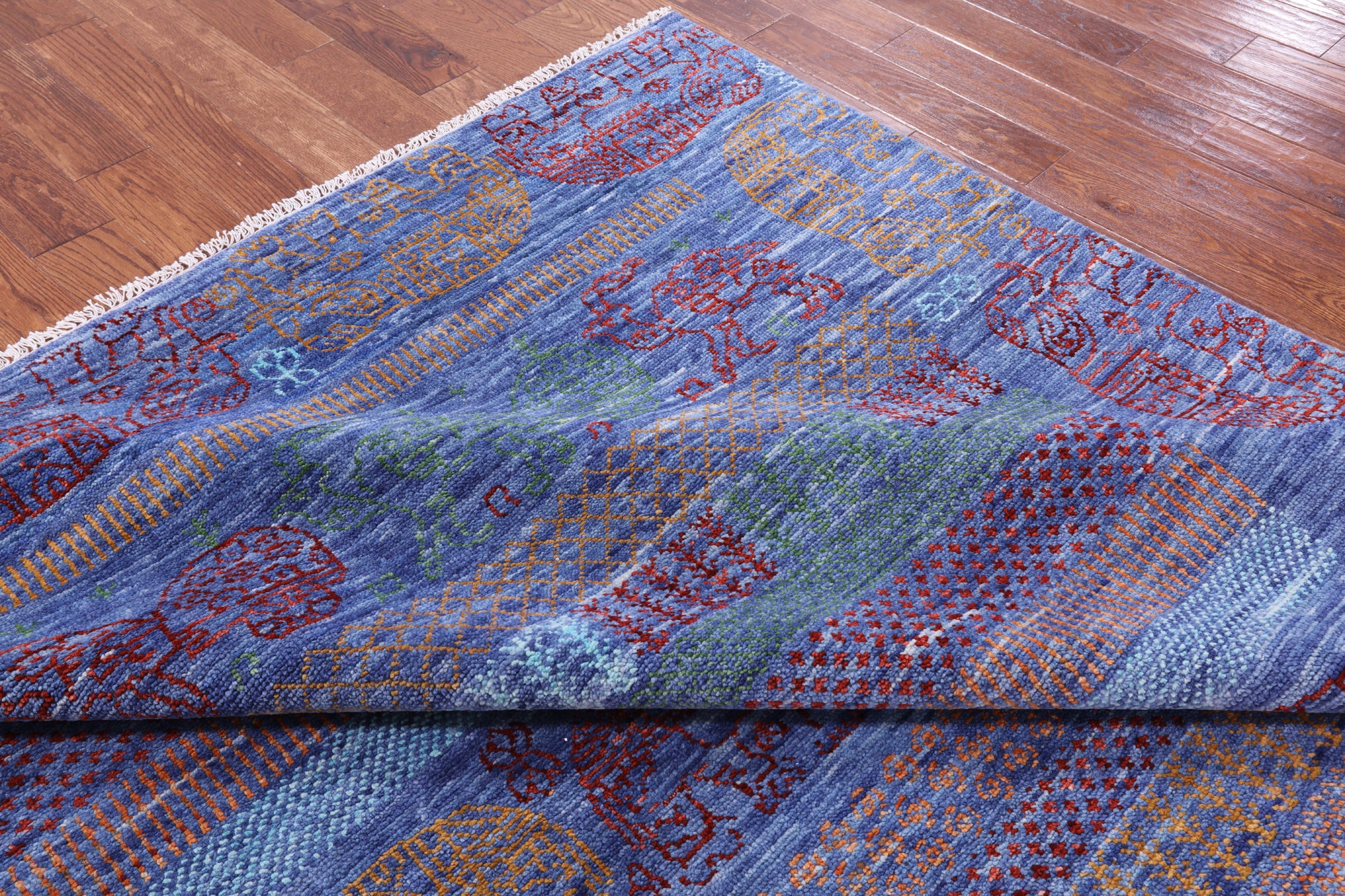 Elephant Design Tribal Persian Gabbeh Hand Knotted Wool Rug - 8' 2" X 10' 2" - Golden Nile