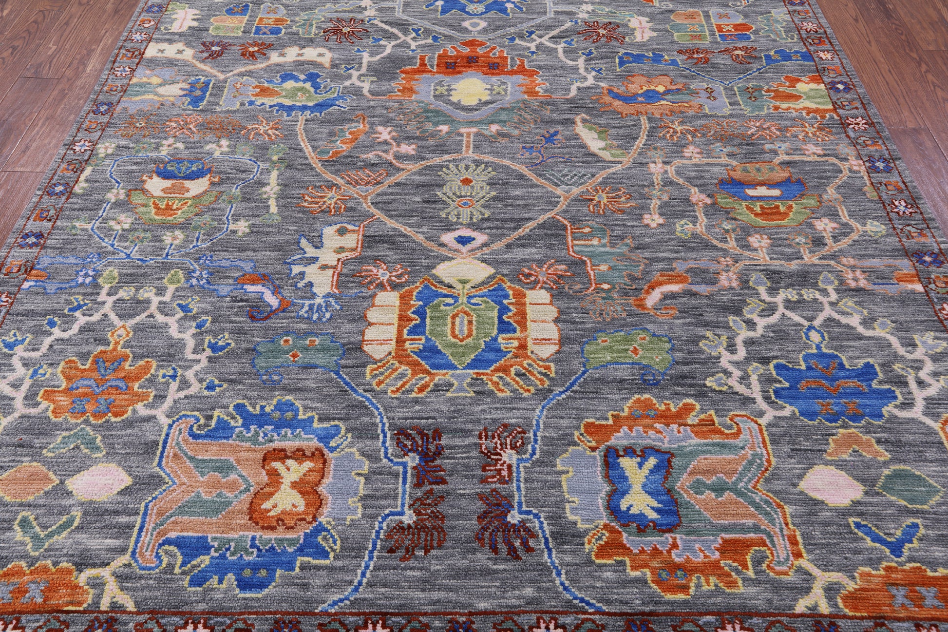 Grey Turkish Oushak Handmade Wool Rug - 8' 0" X 10' 1" - Golden Nile