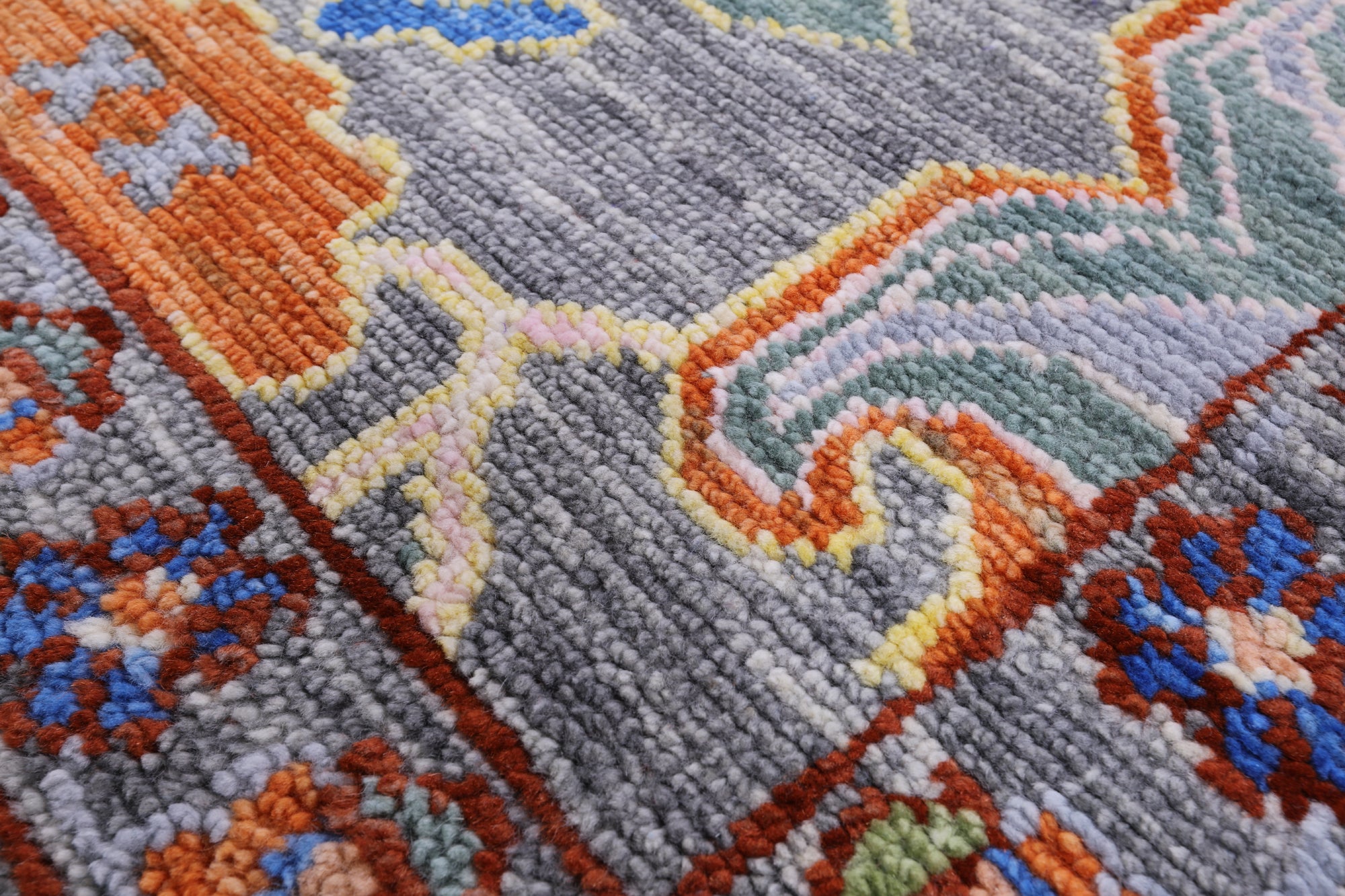 Grey Turkish Oushak Handmade Wool Rug - 8' 0" X 10' 1" - Golden Nile