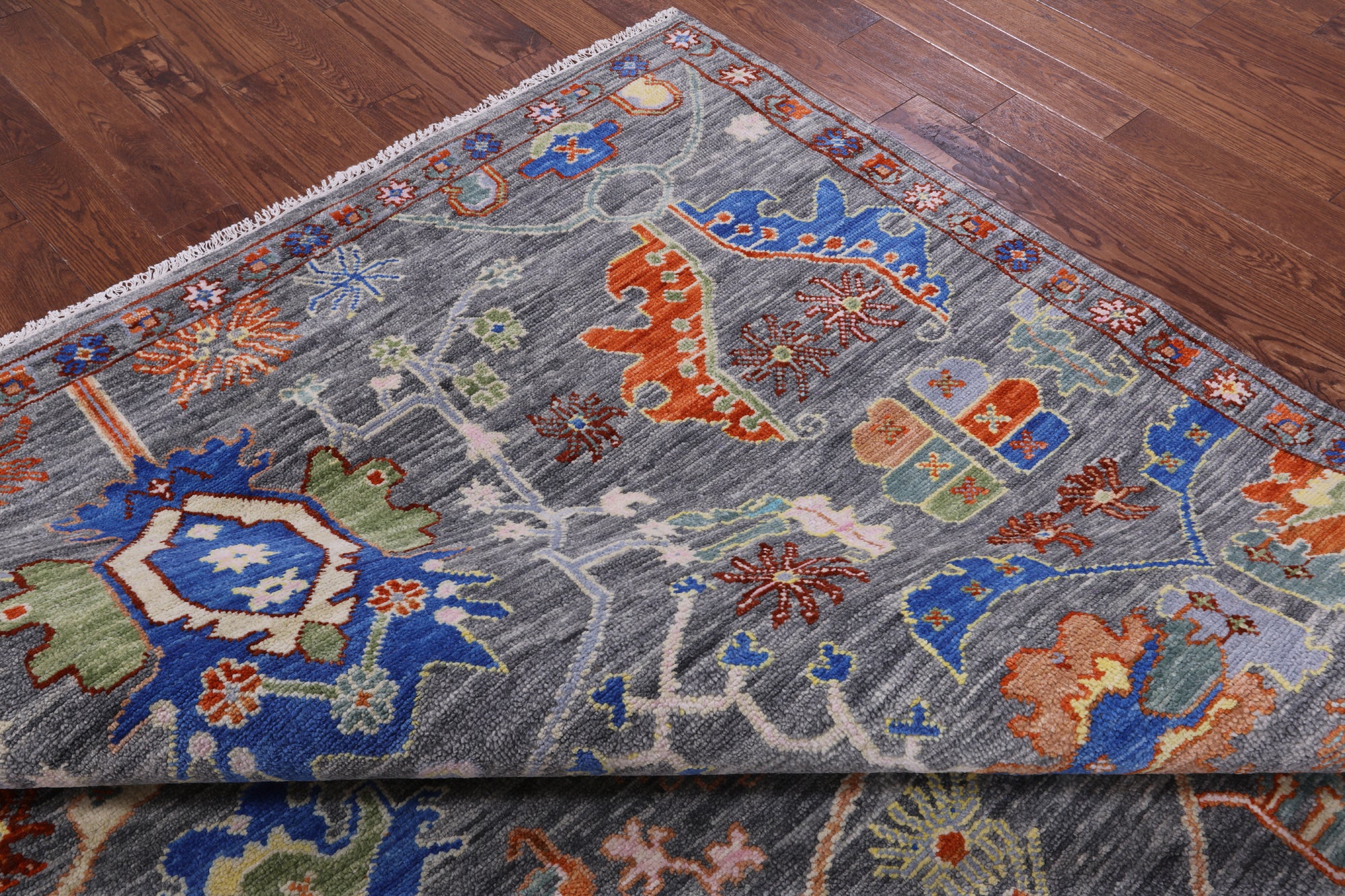 Grey Turkish Oushak Handmade Wool Rug - 8' 0" X 10' 1" - Golden Nile