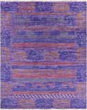 Purple Elephant Design Tribal Persian Gabbeh Hand Knotted Wool Rug - 8' 4" X 10' 1" - Golden Nile