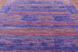 Purple Elephant Design Tribal Persian Gabbeh Hand Knotted Wool Rug - 8' 4" X 10' 1" - Golden Nile