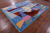Ballerina Design Contemporary Handmade Wool Rug - 8' 1" X 10' 1" - Golden Nile