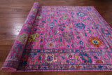 Pink Turkish Oushak Hand Knotted Wool Rug - 8' 0" X 15' 8" - Golden Nile