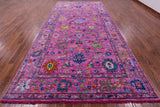 Pink Turkish Oushak Hand Knotted Wool Rug - 8' 0" X 15' 8" - Golden Nile