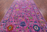 Pink Turkish Oushak Hand Knotted Wool Rug - 8' 0" X 15' 8" - Golden Nile