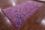 Pink Turkish Oushak Hand Knotted Wool Rug - 8' 0" X 15' 8" - Golden Nile