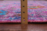 Pink Turkish Oushak Hand Knotted Wool Rug - 7' 2" X 14' 2" - Golden Nile
