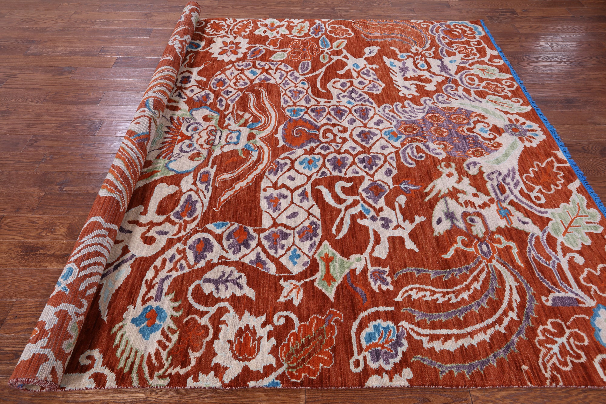 Dragon Design Hand Knotted Wool Rug - 8' 2" X 10' 3" - Golden Nile