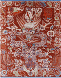 Dragon Design Hand Knotted Wool Rug - 8' 2" X 10' 3" - Golden Nile