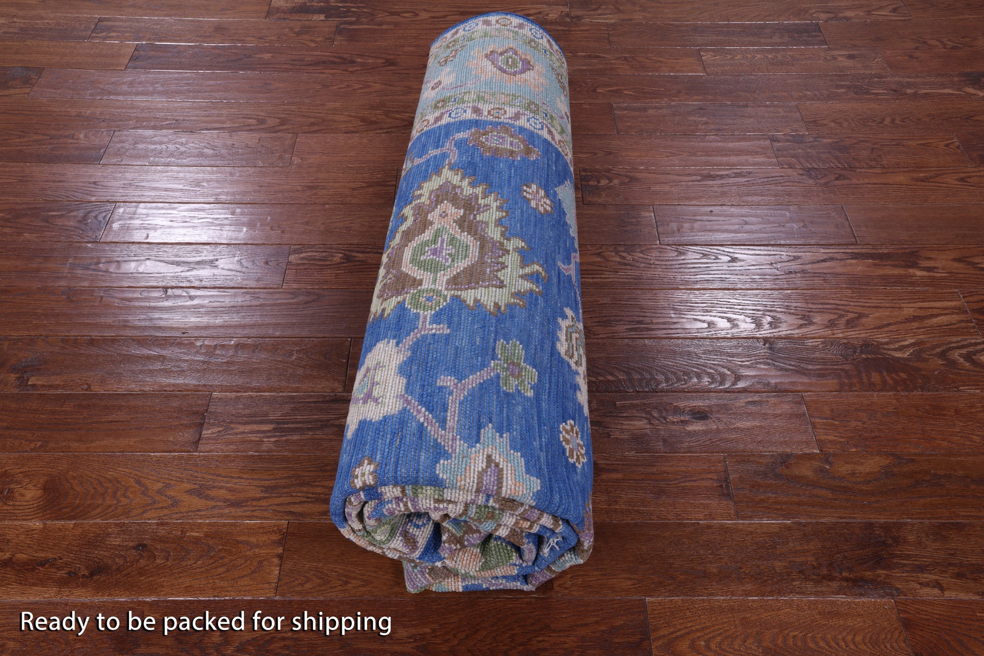 Blue Turkish Oushak Hand Knotted Wool Rug - 8' 1" X 10' 2" - Golden Nile