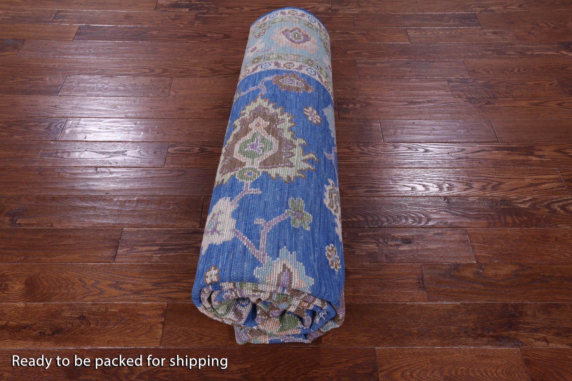 Blue Turkish Oushak Hand Knotted Wool Rug - 8' 1" X 10' 2" - Golden Nile