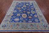 Blue Turkish Oushak Hand Knotted Wool Rug - 8' 1" X 10' 2" - Golden Nile