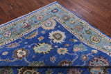 Blue Turkish Oushak Hand Knotted Wool Rug - 8' 1" X 10' 2" - Golden Nile