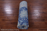 Blue Turkish Oushak Hand Knotted Wool Rug - 8' 1" X 10' 5" - Golden Nile