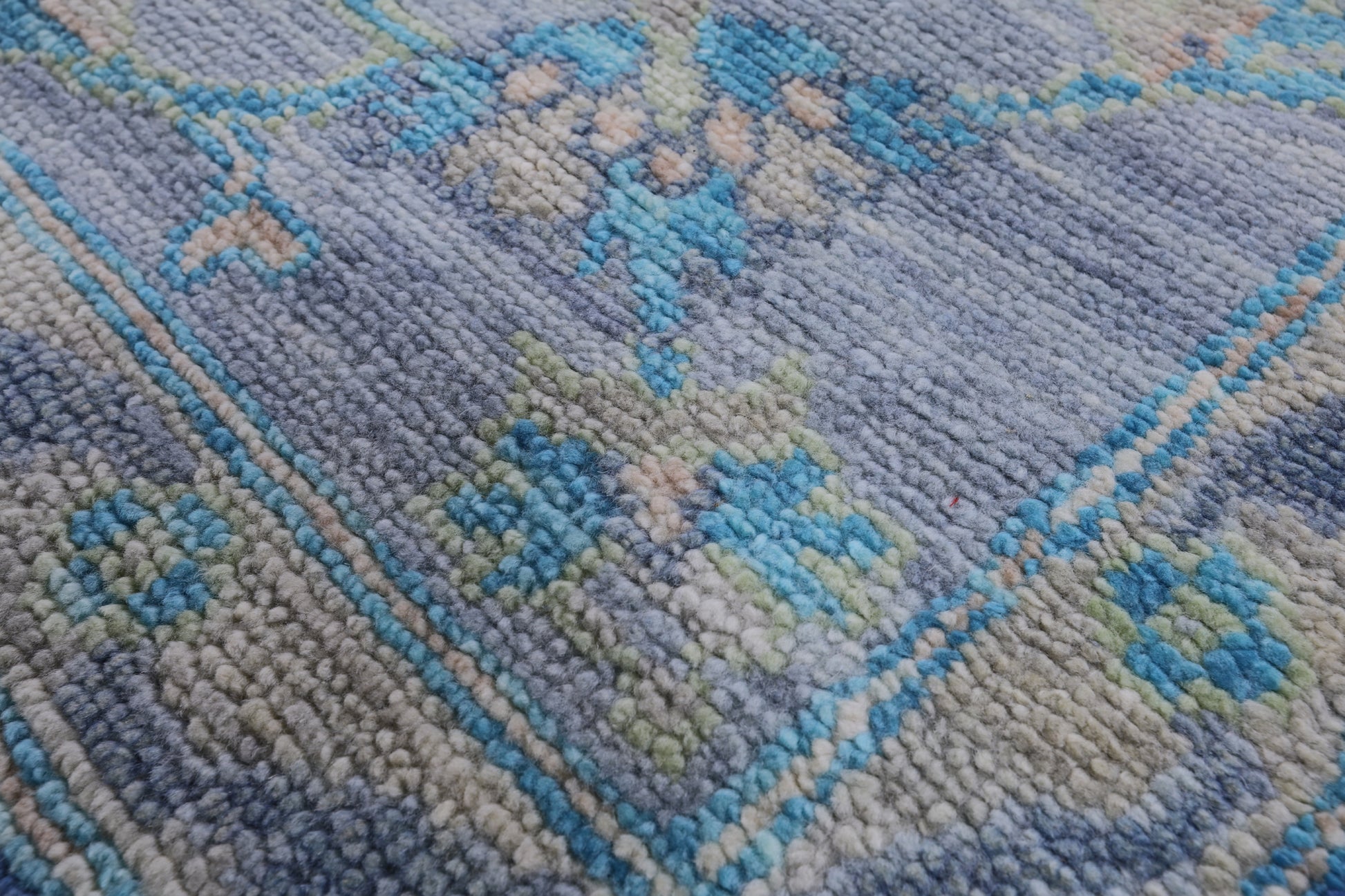 Blue Turkish Oushak Hand Knotted Wool Rug - 8' 1" X 10' 5" - Golden Nile