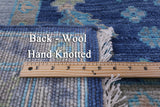 Blue Turkish Oushak Hand Knotted Wool Rug - 8' 1" X 10' 5" - Golden Nile