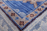 Blue Turkish Oushak Handmade Wool Rug - 6' 11" X 13' 10" - Golden Nile