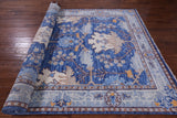 Blue Turkish Oushak Handmade Wool Rug - 6' 11" X 13' 10" - Golden Nile