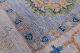Blue Turkish Oushak Handmade Wool Rug - 6' 3" X 9' 0" - Golden Nile