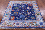 Blue Square Turkish Oushak Hand Knotted Wool Rug - 6' 1" X 6' 4" - Golden Nile