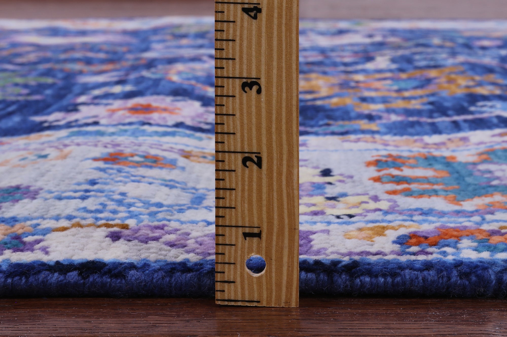 Blue Square Turkish Oushak Hand Knotted Wool Rug - 6' 1" X 6' 4" - Golden Nile