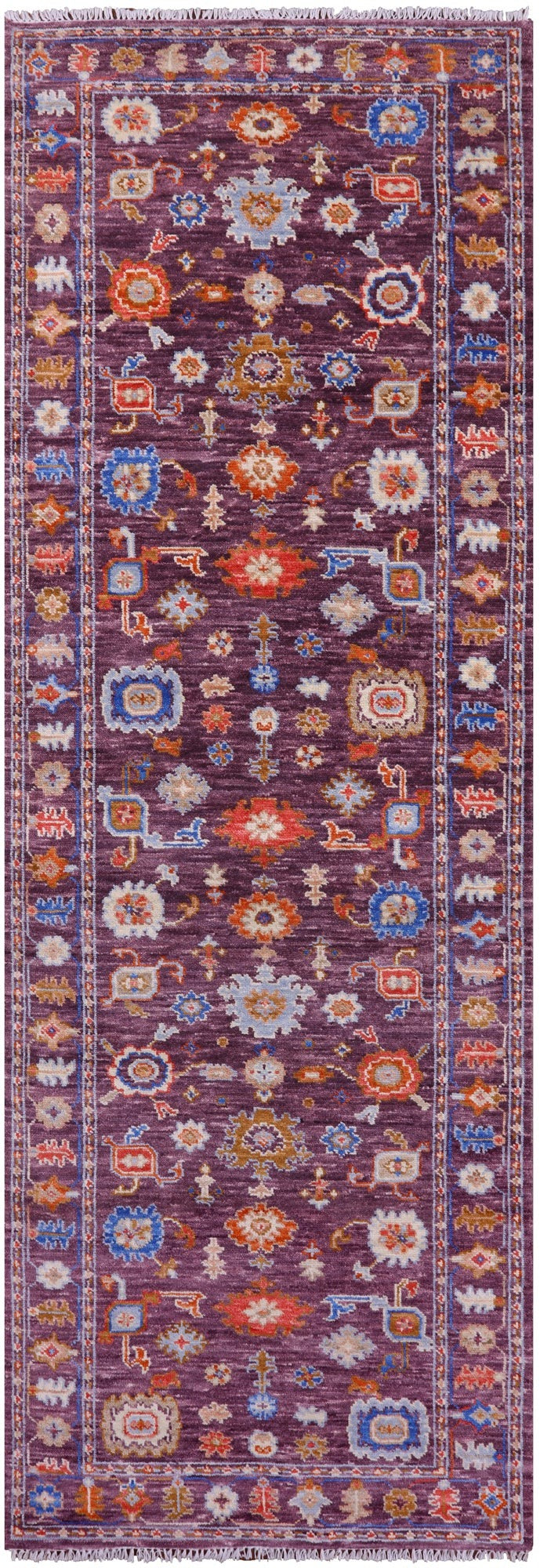 Turkish Oushak Hand Knotted Wool Runner Rug - 4' 2" X 12' 4" - Golden Nile
