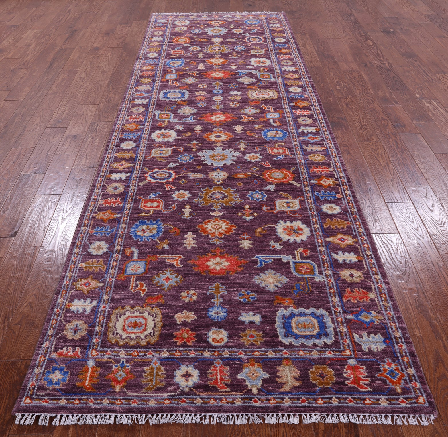 Turkish Oushak Hand Knotted Wool Runner Rug - 4' 2" X 12' 4" - Golden Nile