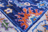 Blue Turkish Oushak Hand Knotted Wool Runner Rug - 2' 7" X 10' 0" - Golden Nile