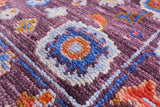 Purple Turkish Oushak Handmade Wool Runner Rug - 2' 7" X 7' 10" - Golden Nile