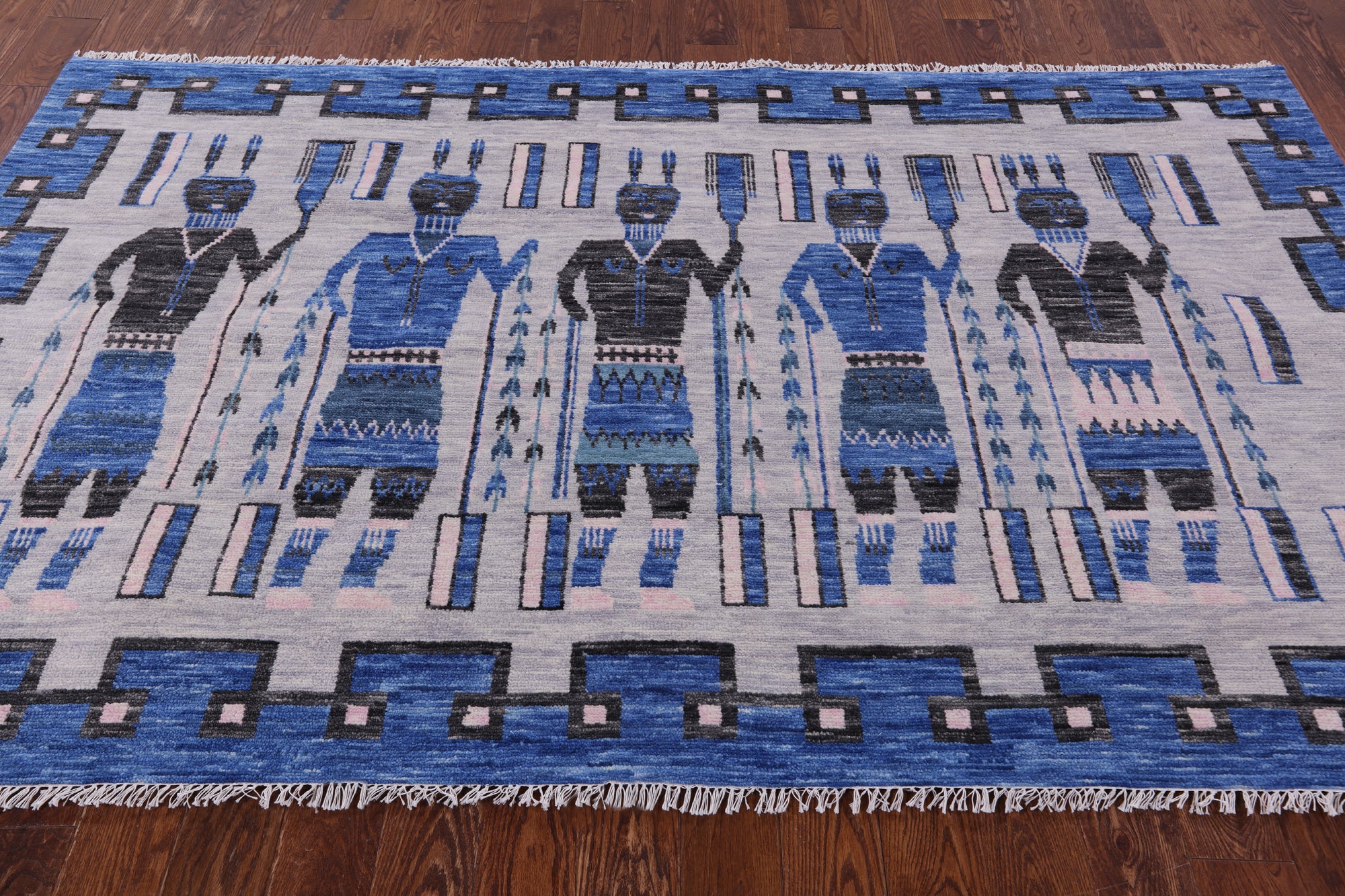 Navajo Design Gabbeh Handmade Wool Rug - 5' 8" X 9' 2" - Golden Nile