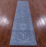 Grey Heriz Serapi Hand Knotted Wool & Silk Runner Rug - 2' 7" X 10' 3" - Golden Nile