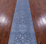 Grey Heriz Serapi Hand Knotted Wool & Silk Runner Rug - 2' 7" X 10' 3" - Golden Nile