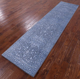 Grey Heriz Serapi Hand Knotted Wool & Silk Runner Rug - 2' 7" X 10' 3" - Golden Nile