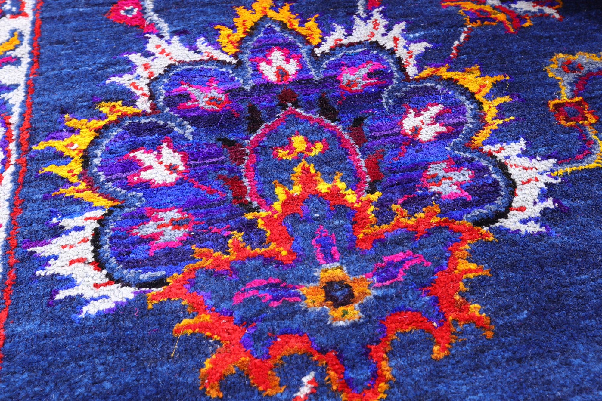 Blue Persian Hand Knotted Wool & Silk Rug - 9' 2" X 12' 5" - Golden Nile