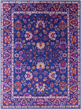 Blue Persian Hand Knotted Wool & Silk Rug - 9' 2" X 12' 5" - Golden Nile