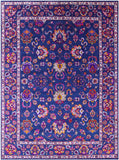 Blue Persian Hand Knotted Wool & Silk Rug - 9' 2" X 12' 5" - Golden Nile