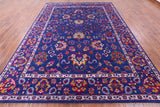 Blue Persian Hand Knotted Wool & Silk Rug - 9' 2" X 12' 5" - Golden Nile