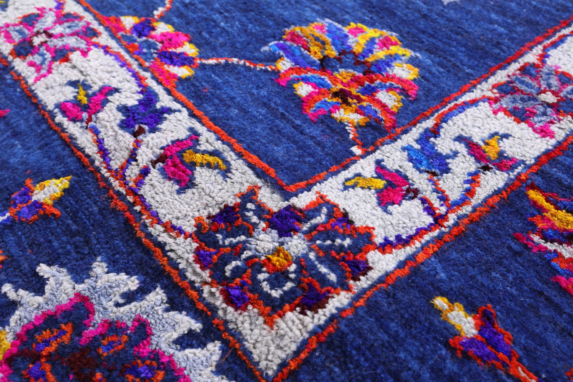 Blue Persian Hand Knotted Wool & Silk Rug - 9' 2" X 12' 5" - Golden Nile