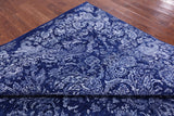 Blue Persian Hand Knotted Wool & Silk Rug - 8' 10" X 12' 3" - Golden Nile