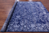 Blue Persian Hand Knotted Wool & Silk Rug - 8' 10" X 12' 3" - Golden Nile