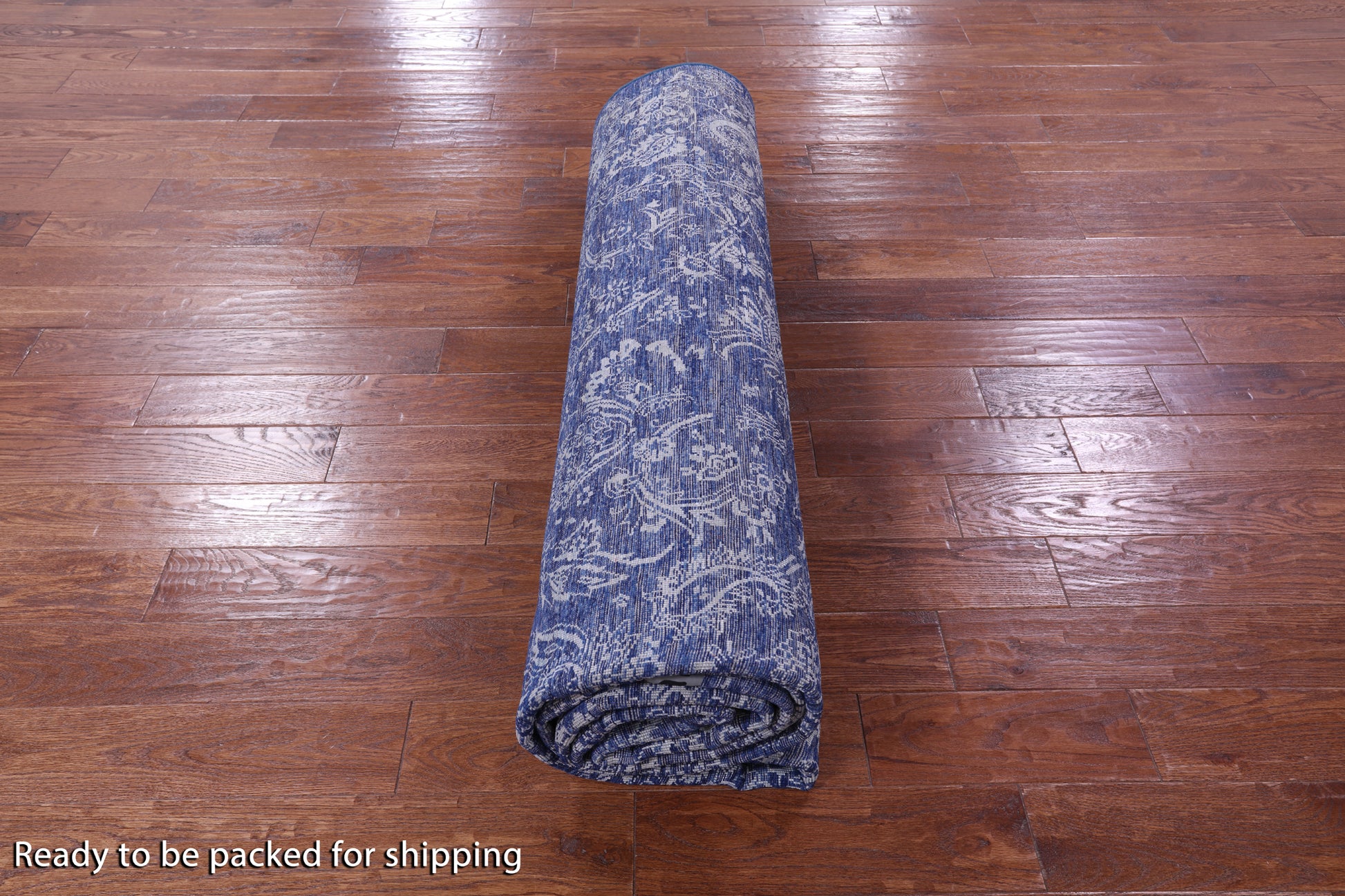 Blue Persian Hand Knotted Wool & Silk Rug - 8' 10" X 12' 3" - Golden Nile