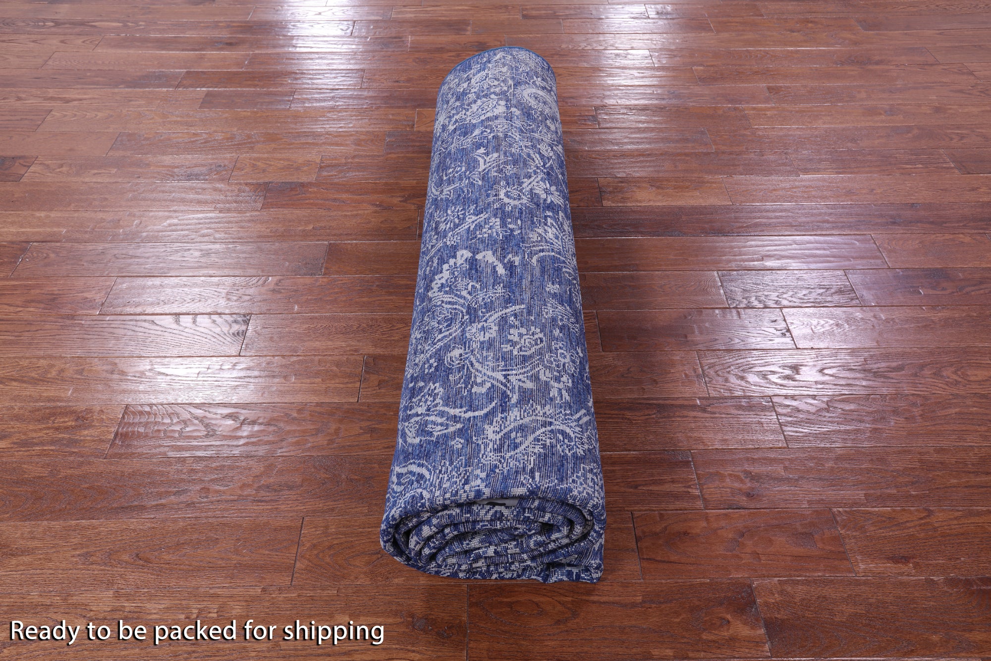 Blue Persian Hand Knotted Wool & Silk Rug - 8' 10" X 12' 3" - Golden Nile