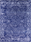 Blue Persian Hand Knotted Wool & Silk Rug - 8' 10" X 12' 3" - Golden Nile