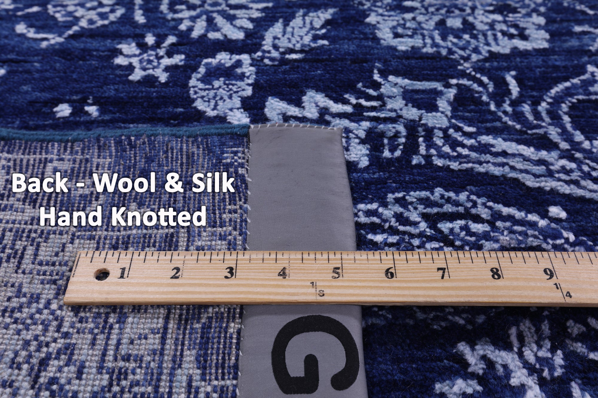 Blue Persian Hand Knotted Wool & Silk Rug - 8' 10" X 12' 3" - Golden Nile