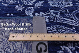 Blue Persian Hand Knotted Wool & Silk Rug - 8' 10" X 12' 3" - Golden Nile