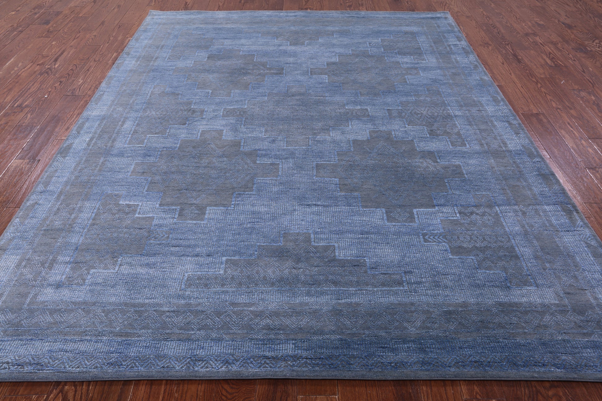 Southwest Navajo Design Gabbeh Hand Knotted Wool Rug - 8' 1" X 10' 1" - Golden Nile