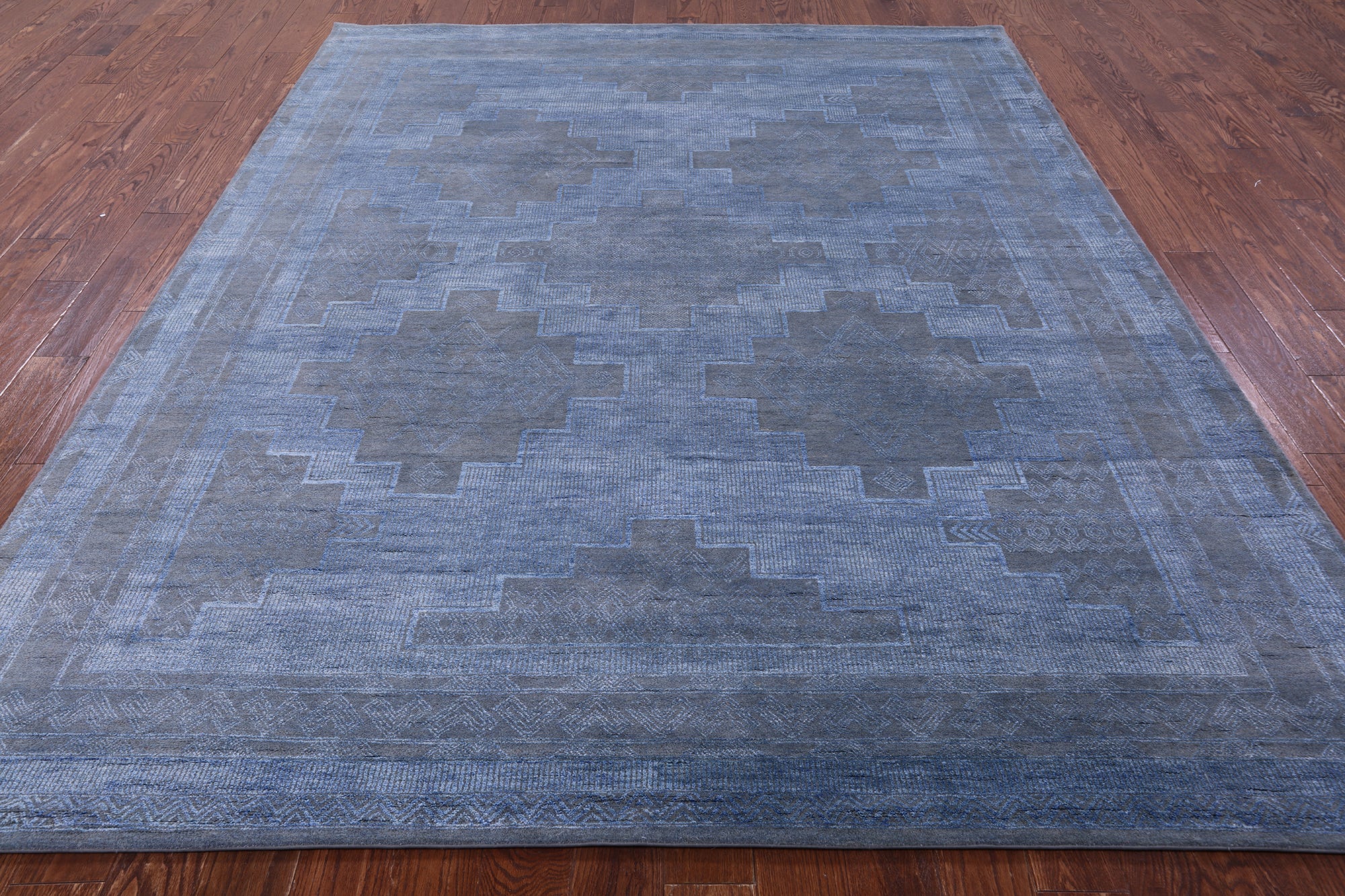 Southwest Navajo Design Gabbeh Hand Knotted Wool Rug - 8' 1" X 10' 1" - Golden Nile