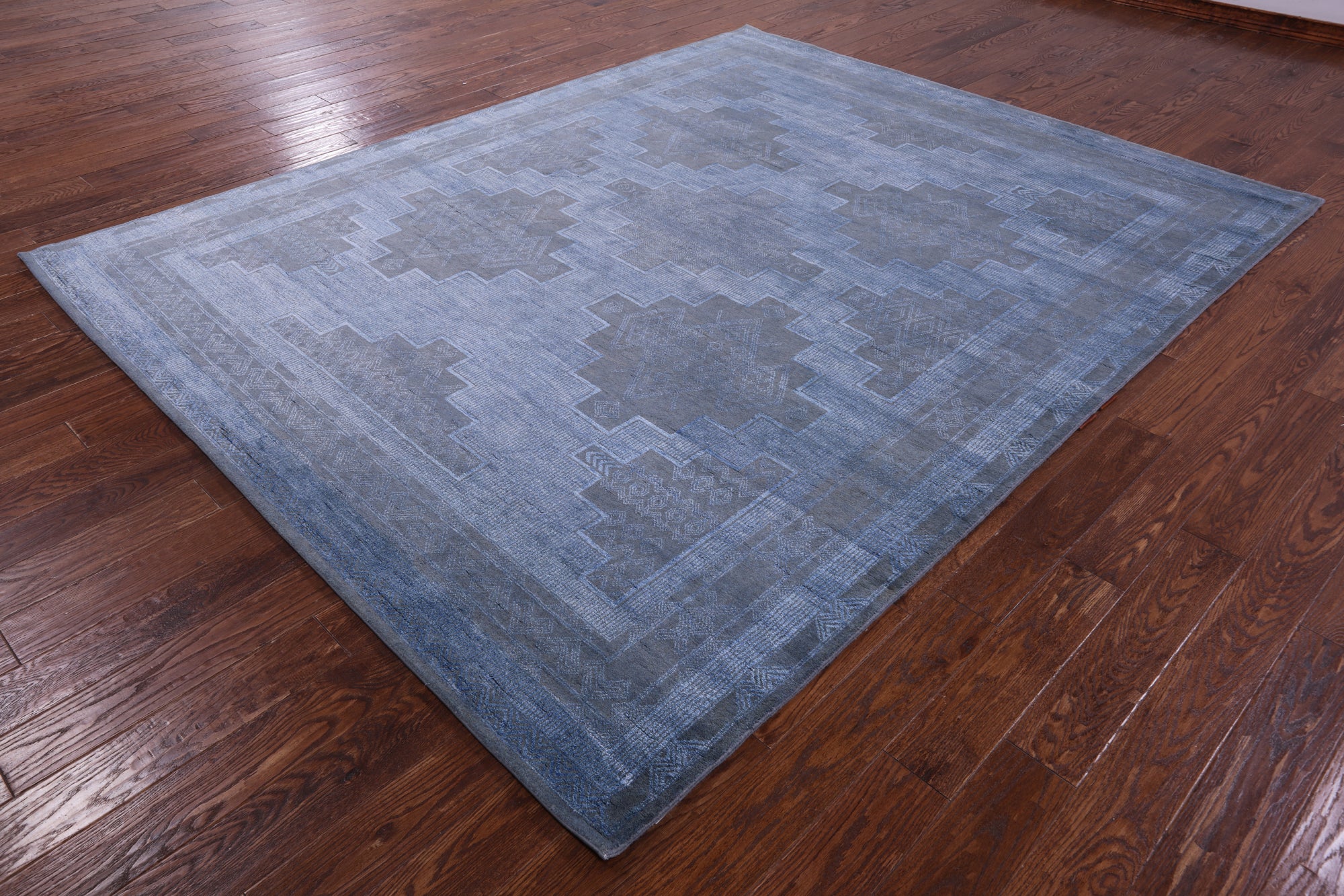 Southwest Navajo Design Gabbeh Hand Knotted Wool Rug - 8' 1" X 10' 1" - Golden Nile